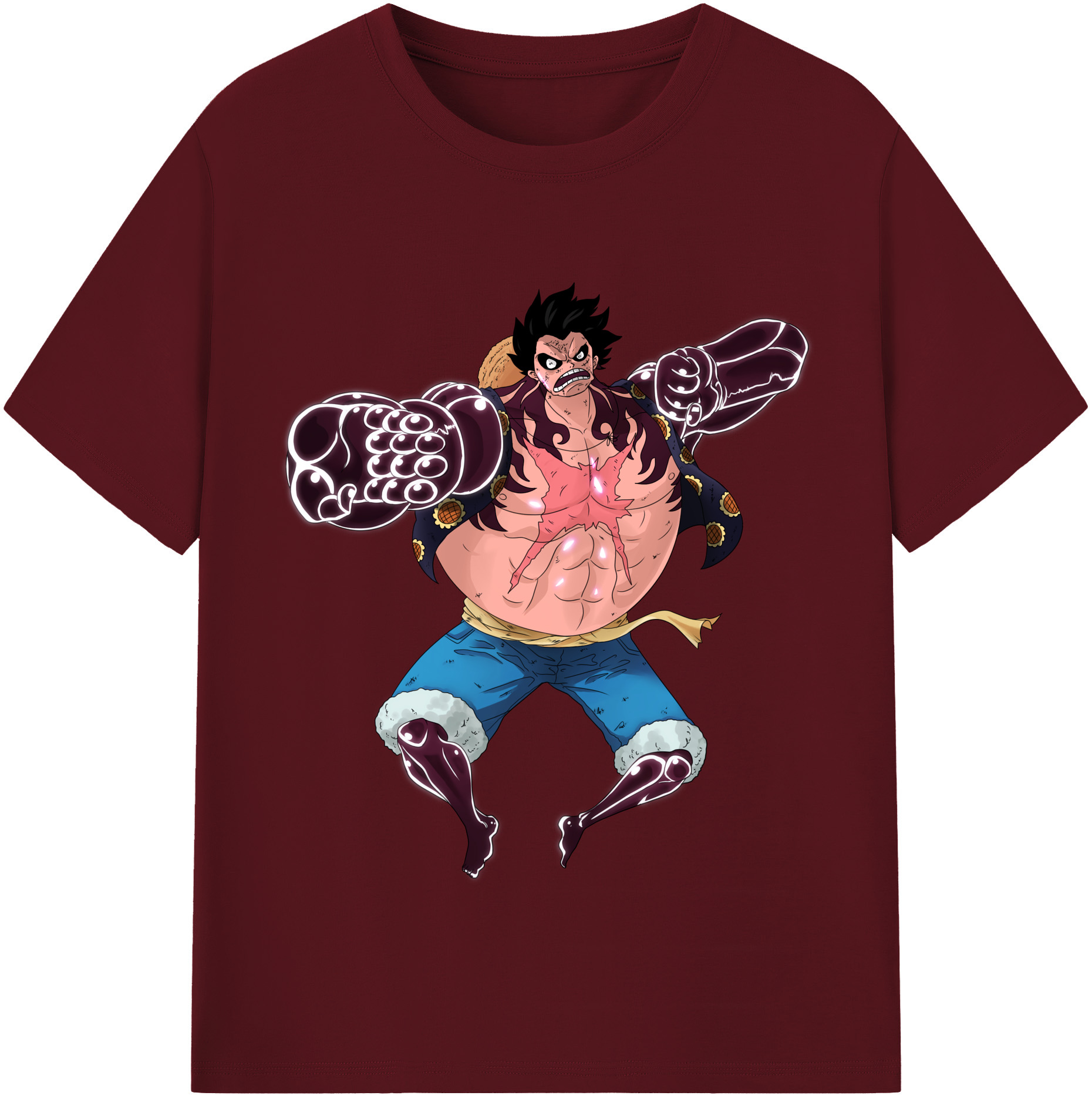 ワンピース モンキー・D・ルフィ ONE PIECE Monkey D. Luffy 綿100％半袖Tシャツ（フロントプリント）